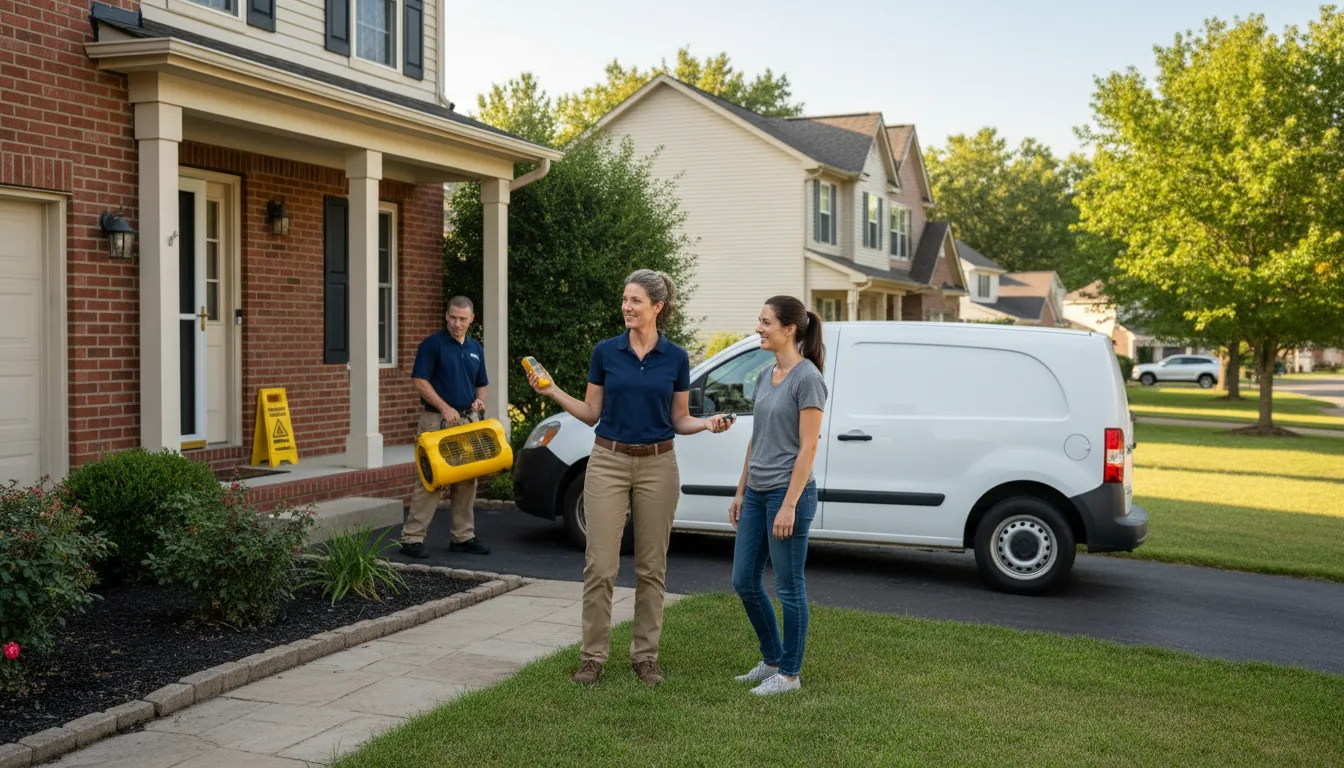 Water restoration image for Dehumidification And Cleanup Services in Bridgeport, OH
